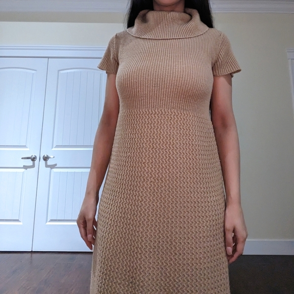 Suzy Shier Sweater Dress in Camel - Picture 3 of 4
